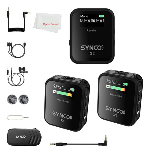 Synco G2-a2 Lavalier Micrófono 2.4g Solapa Microfone Lavalie