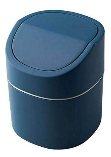 Mini Papelera Con Tapa  2l - Azul