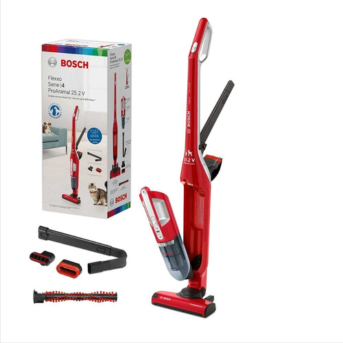 Imagen 9 de 10 de Aspiradora inalámbrica Vertical, De mano Bosch Serie 4 BBH3ZOO25 0.4L roja
