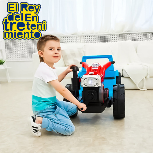 Imagen 5 de 10 de Moto Tractor Con Tráiler Música Usb Y Luces A Batería El Rey