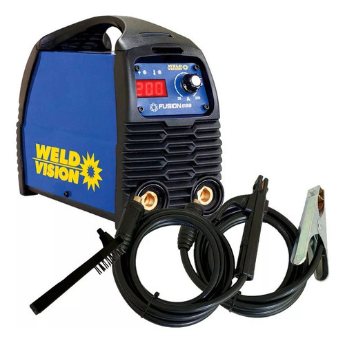 Maquina De Solda Inversora Fusion 200a Bivolt Weldvision Cor Azul Frequência
