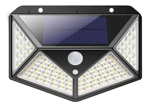 Led Solar + De 100leds Reflector Foco Lampara Jardin Cochera