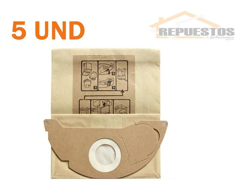 Imagen 2 de 4 de Bolsas Papel Aspiradora Karcher Wd2250/wd200 A2004/6904-3220
