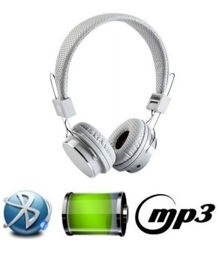 Fone De Ouvido Bluetooth Micro Sd Mp3 Rádio Fm Player White