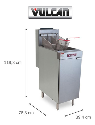 Fritadeira A Gás Glp Vulcan Profissional 23 Litros Zona Fria