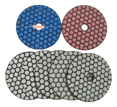 Discos Diamantados Para Pulido En Seco/mojado 4 In 7 Uds.