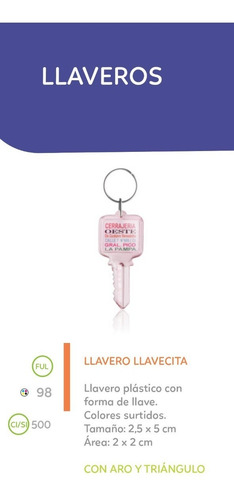 500 Llaveros Llave Llavecita Ideal Publicidad Cerrajería