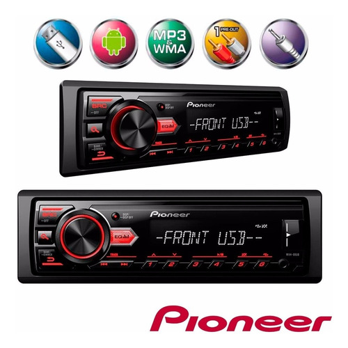 Som Automotivo Media Pioneer Mvh-98ub Usb-substitui Mvh-88ub