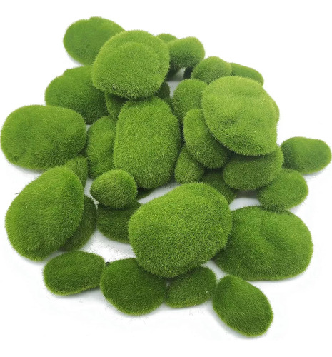 30 Piezas De Musgo Artificial Verde Piedras Simulación Hierb