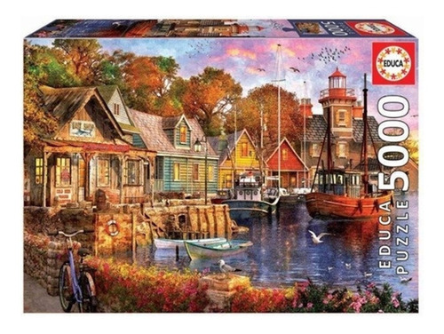 Juego De Mesa Puzzle Educa Atardecer En El Puerto 5000pcs