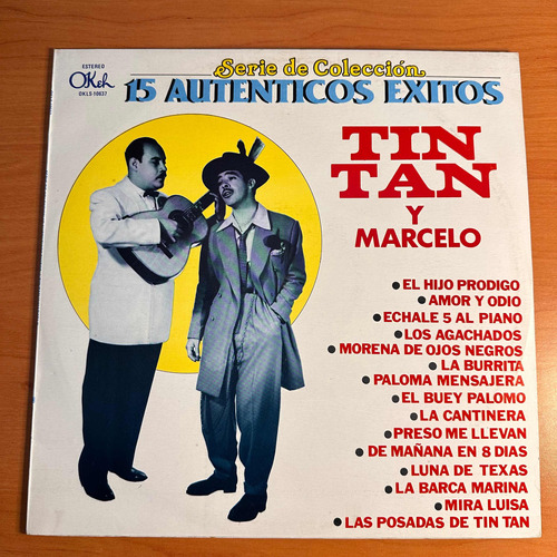 Disco Lp Tin Tan Y Su Carnal Marcelo 15 Auténticos Éxitos