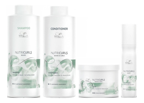 Shampoo Lt + Conditioner +mascarilla +spray Wella Nutricurls