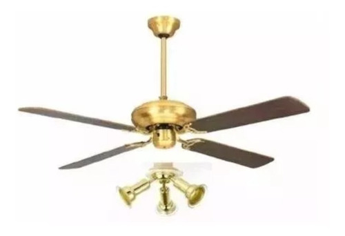 Ventilador De Techo Spar 3 Luces Bronce 5000-180 C/spot 52pb