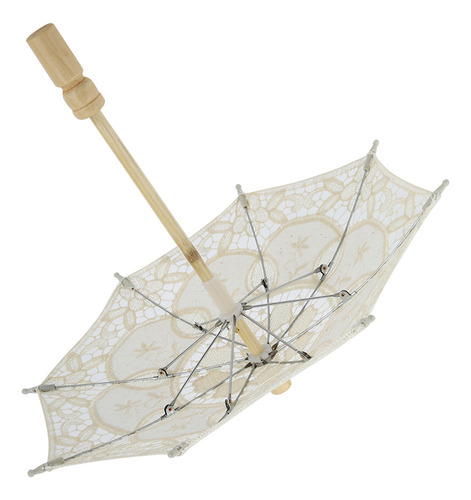 Guarda-chuva De Noiva Bordado Em Renda De Algodão Feito À