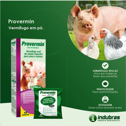 Porcos Caipira Vermífugo Provermin 20g