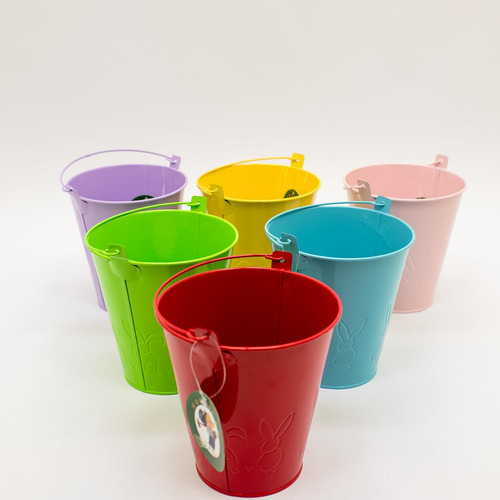 Paquete De 6 Cubos Galvanizados De Colada, Mini Cubos De Hie