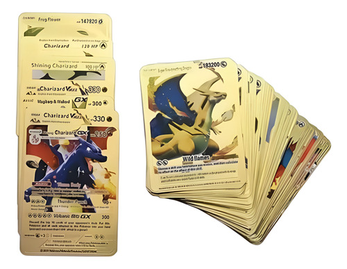 Tarjetas Pokemon Cartas 55ud Metalizadas En Inglés Original