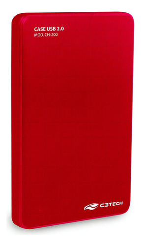 Case Para Hd Externo 2.5 Ch-300rd Vermelho C3 Tech