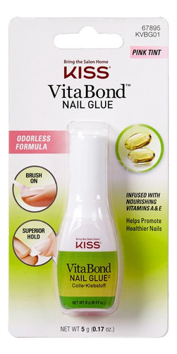 Pegamento De Uñas Kiss Vitablond Nail Glue Vitamina A Y E