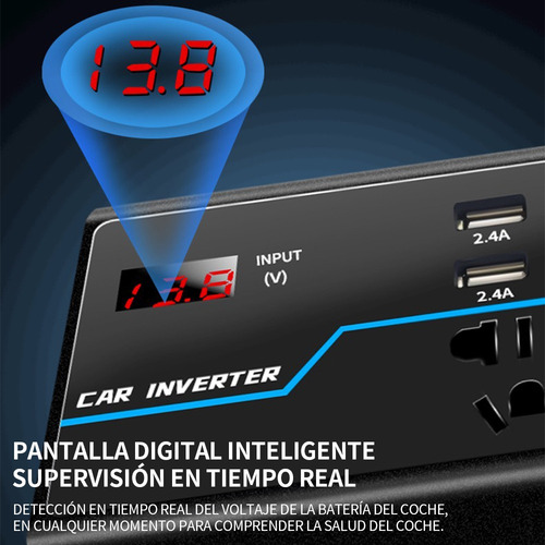 Inversor Corriente Para Auto 200w Soporta Sistemas 12v A 24v