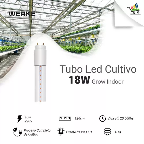 Tubo LED T8 18W, 120cm, PLANT GROW Full Spectrum, Crecimiento de