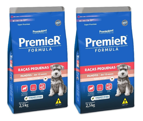 Ração Premier Raças Pequenas Filhotes 2,5kg Kit 2 Unidades