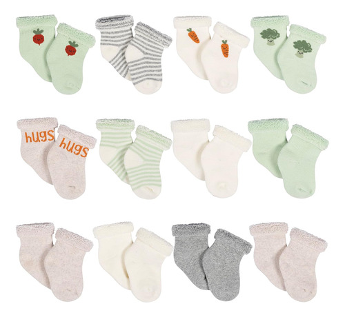 Pack De 12 Pares De Calcetines Gerber Baby Happy Veggies De