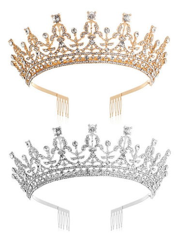 Corona De Princesa Reina Tiara Con Peine Cristal Rhinestone