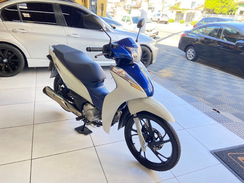 Imagem 6 de 10 de Honda Biz 125 Flex 2022 Apenas 3.000 Km Ú.dono Branca E Azul