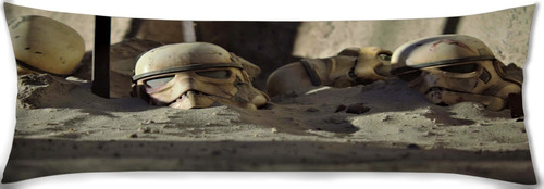 Cojin Almohada Larga Stormtrooper Cascos Desierto 35x100cm Diseño De La Tela Lisa