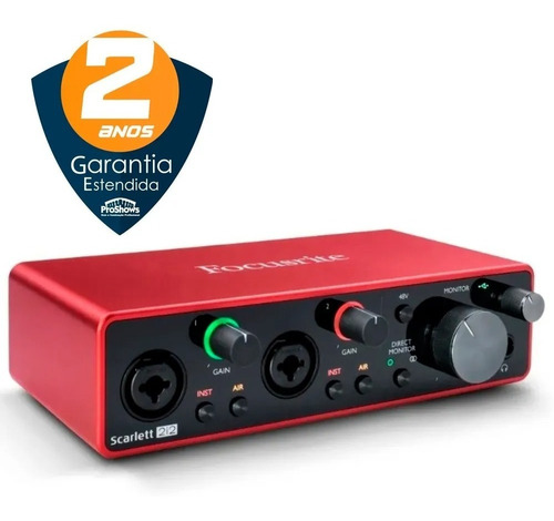 Focusrite Scarlett 2i2 3 Geraçao Interface Audio 