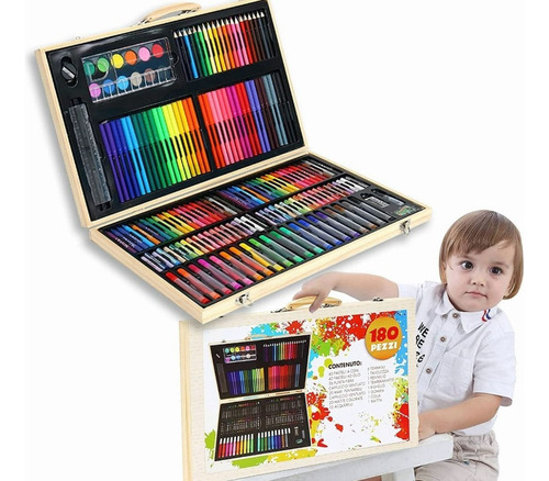 180 Piezas De Arte Para Niños Kit Set De Dibujo Portátil