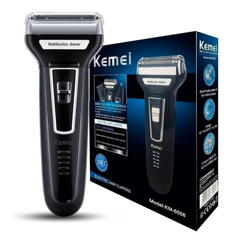 Maquininha Shaver Kemei 3 Em 1 Elétrico Barba Corpo Cabelo