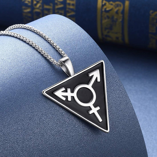 Lindos Colares Lgbt Banhados A Prata Com Pingente Triangular