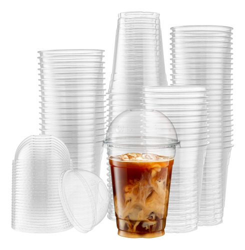 Vasos De Pet Transparentes Con Tapas De Cupula Para Cafe Hel