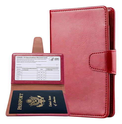 Teskyer Passport Holder And Vaccine Card Holder Combo, Fi...