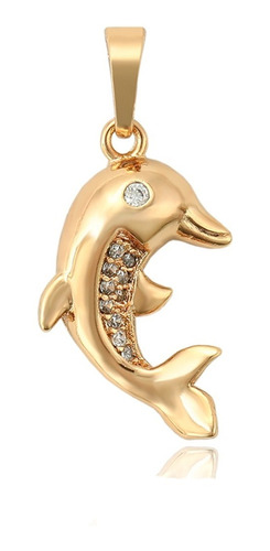 Dije Delfín Oro 18k Lam Elegante Calidad Premium Diamante 