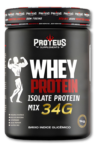 Suplemento Em Pó Whey Protein Isolate Mix Pote 1kg Proteus