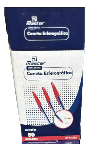 Kit 150 Canetas Esferográfica Vermelha Ponta Média 1.0mm