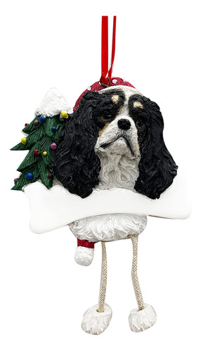 King Charles Ornamento Con Patas De Dangling Pintado A Mano 