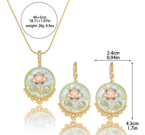 Conjunto De Joyas De Perlas De Agua Dulce Con Flores De Jard