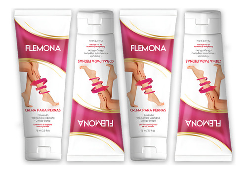  Flemona | Crema Para Las Varices | Piernas | Cuatro (4) Pack