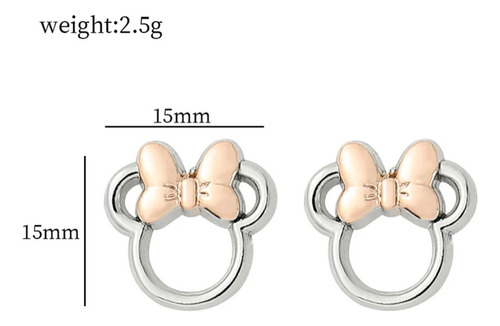 T Aros Aretes Argollas Plata Ley Mujer Mickey Mouse