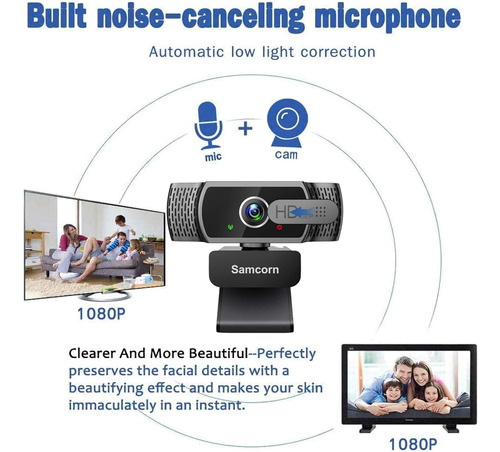 Cámara Web 1080p Usb Con Micrófono Para Escritorio