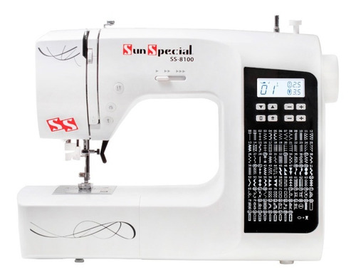 Ss8200 Máquina De Costura Doméstica Eletrônica 200 Pontos Cor Preta 127v/220v