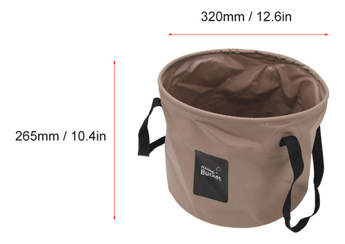 Sand Color Portable Camping Bucket 20l Pvc Folding Water