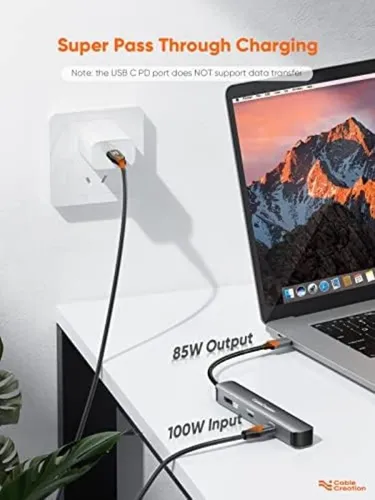 Adaptador Usb-c 7 Puertos, Concentrador Multipuerto Compacto