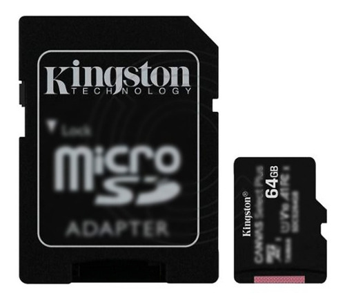 Memoria Micro Sd Xc + Adaptador Sd 64gb Kingston Clase 10
