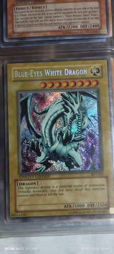 Yugioh Blue Eyes White Dragón Bpt-003 Vintage