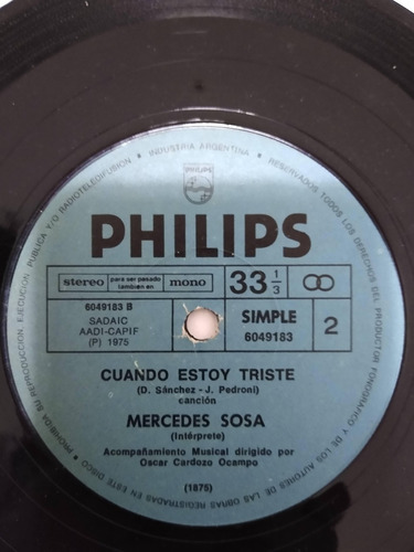 Mercedes Sosa Cuanto Trabajo Cuando Estoy Triste Vinilo Simp